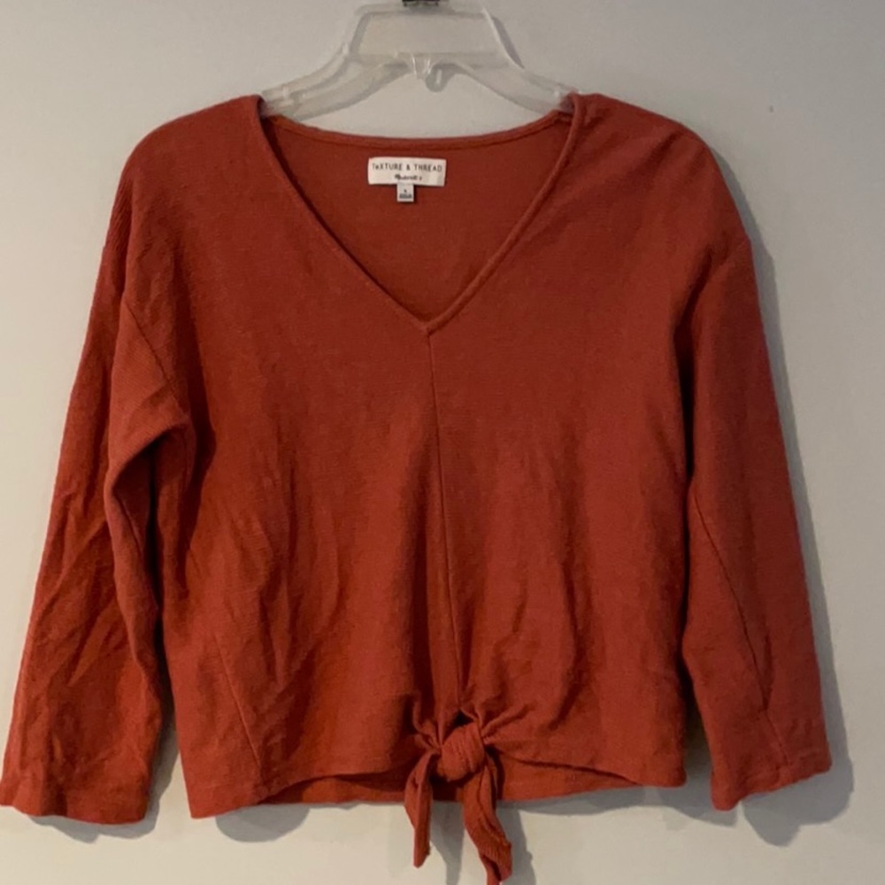 Madwell Burnt Orange Tie 3/4 length sleeve